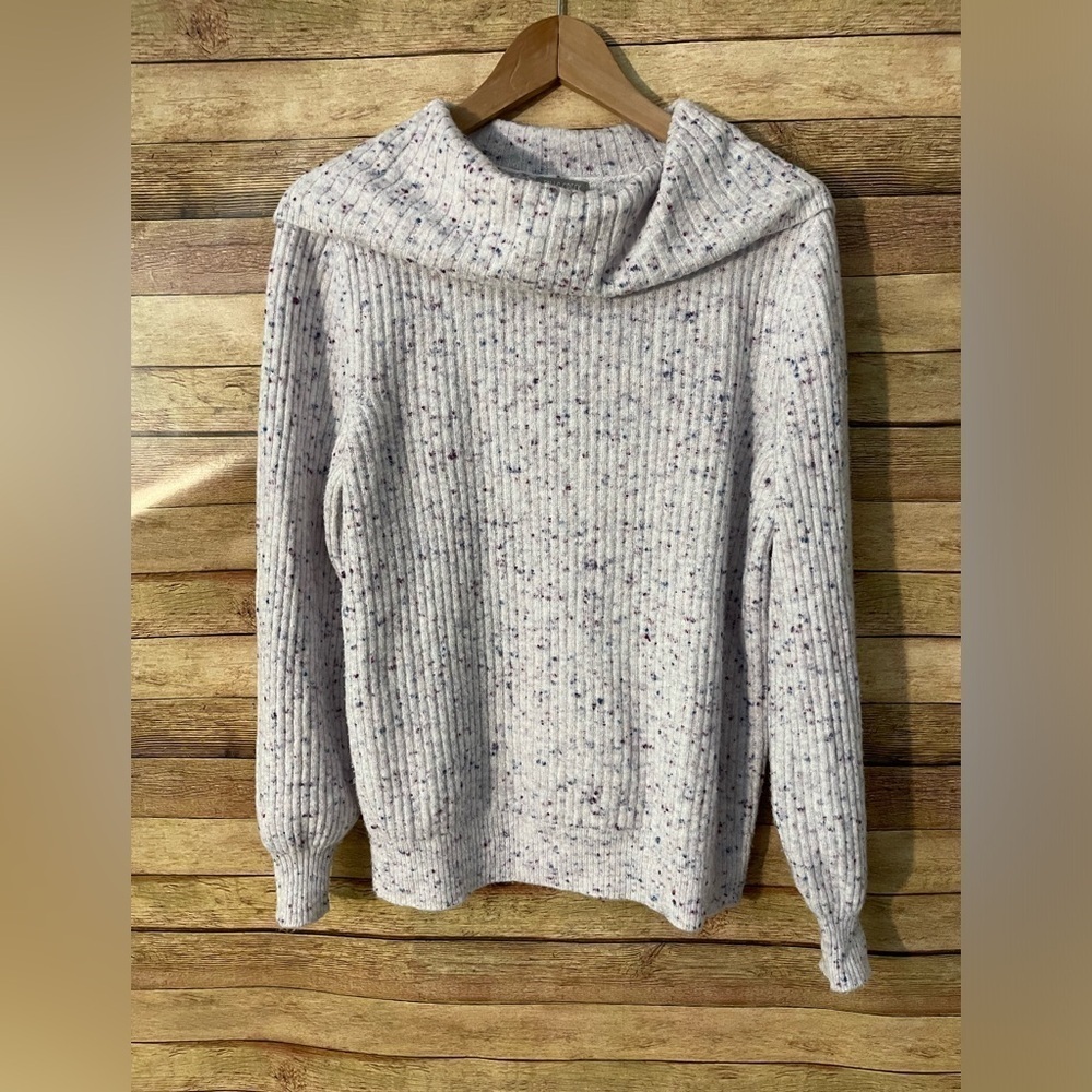 Falls Creek Cowl Neck Multicolor Confetti Speckled Soft Knit Sweater Size Medium